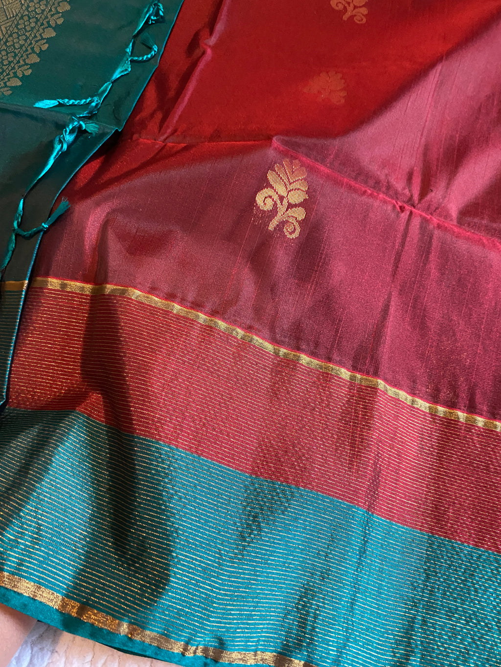 Pure Mix Soft Silk Saree | Rich Maroon with Contrast Zari Border
