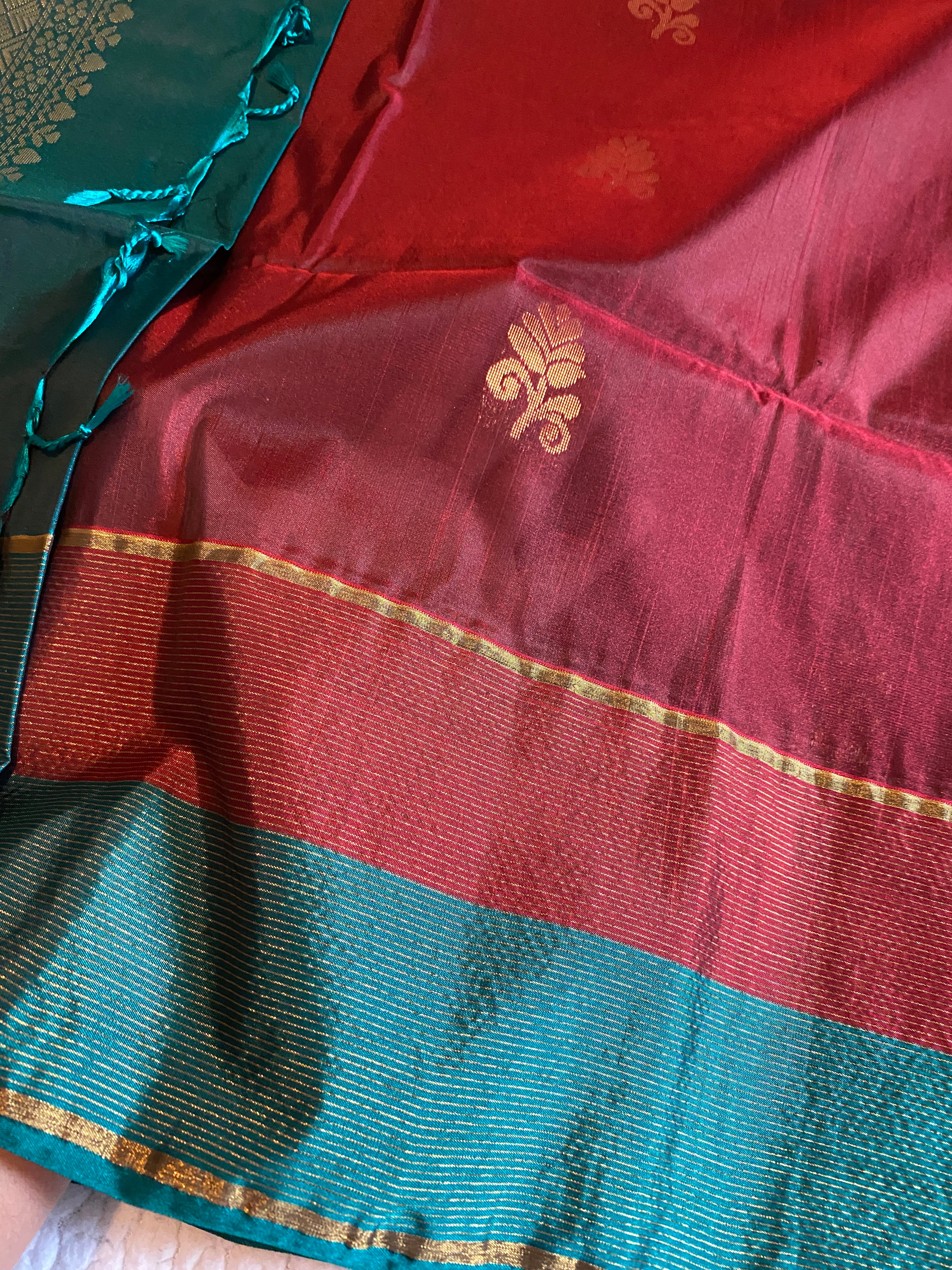Pure Mix Soft Silk Saree | Rich Maroon with Contrast Zari Border