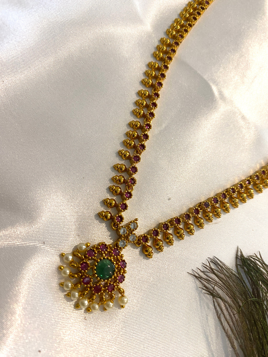 Kemp Style Long Haram Set | South Indian Temple Jewelry