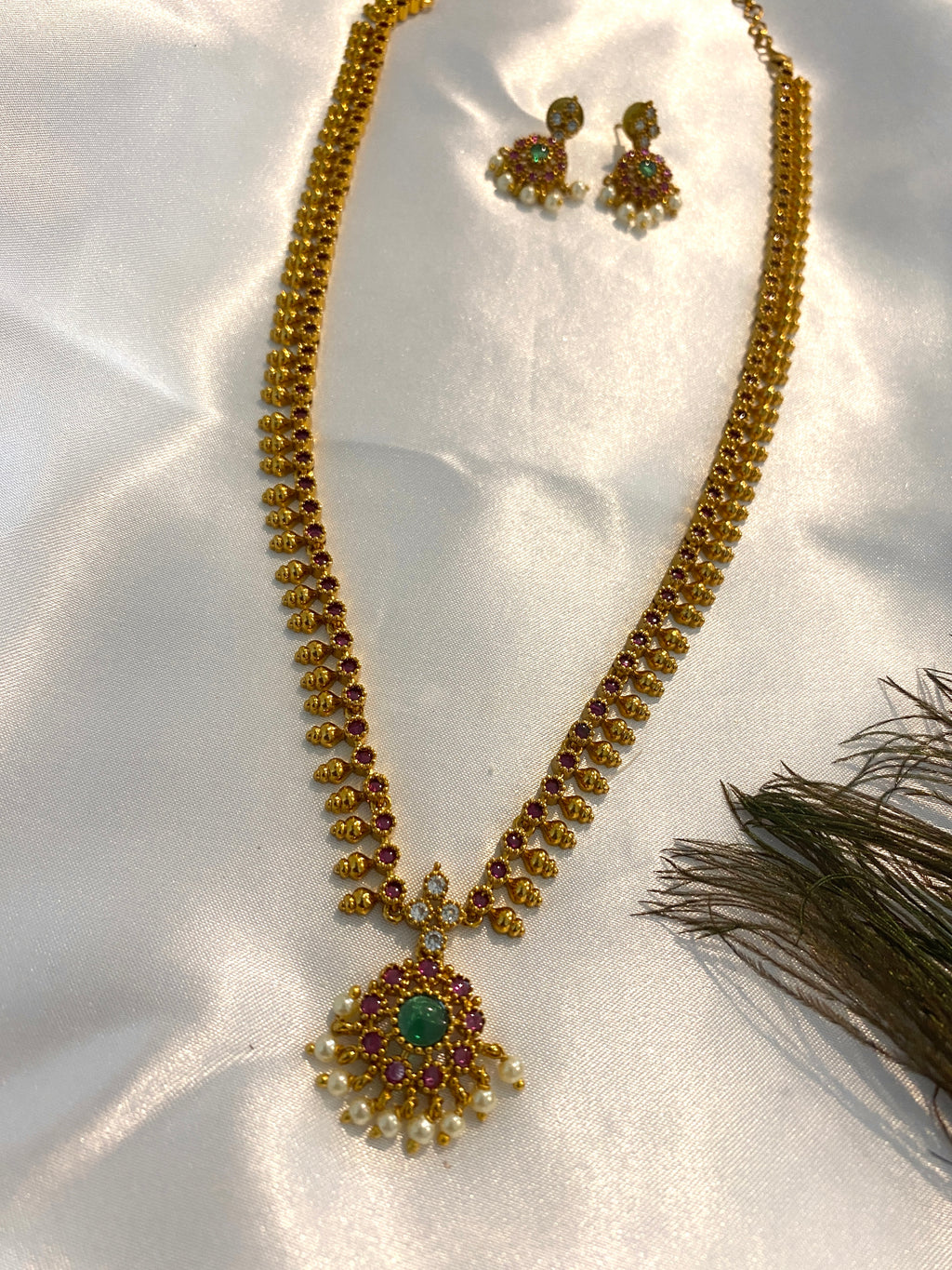 Kemp Style Long Haram Set | South Indian Temple Jewelry