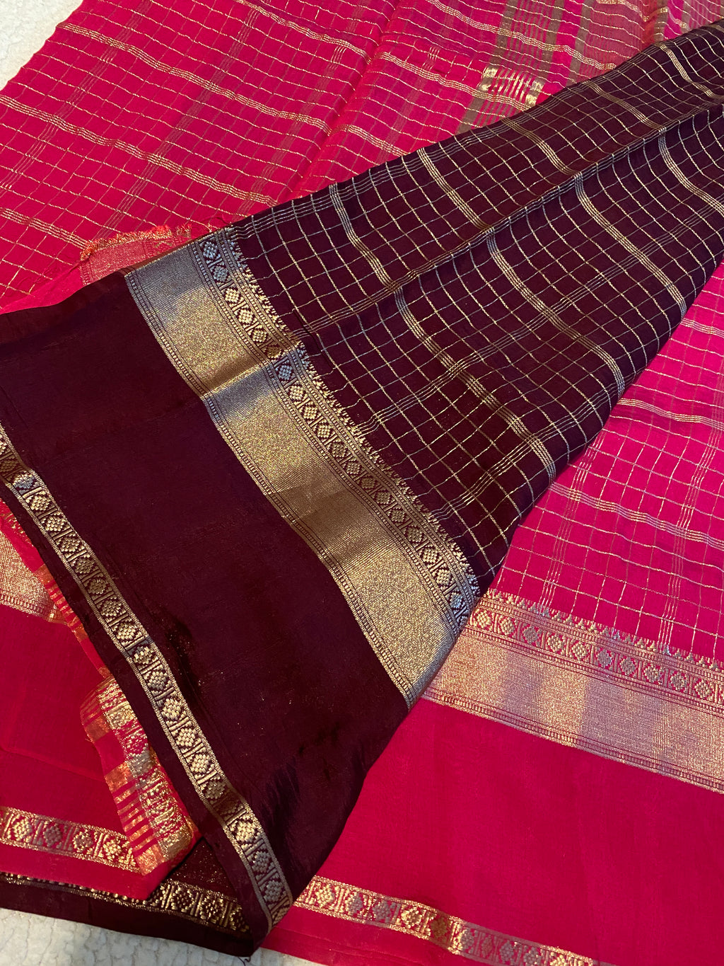 Pink Fancy Cotton Blend Saree with Silky Finish