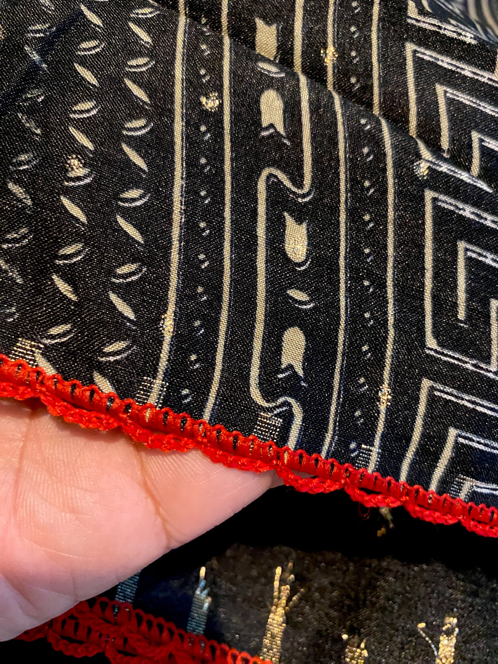 Black Fancy Cotton Saree with Elephant Motif | Elegant Ethnic Wear with Contrast Red Border