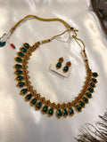 Kerala Style Green & Ruby Palakka-Inspired Necklace
