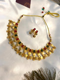 Matte Coin & Multi-Stone Necklace Set