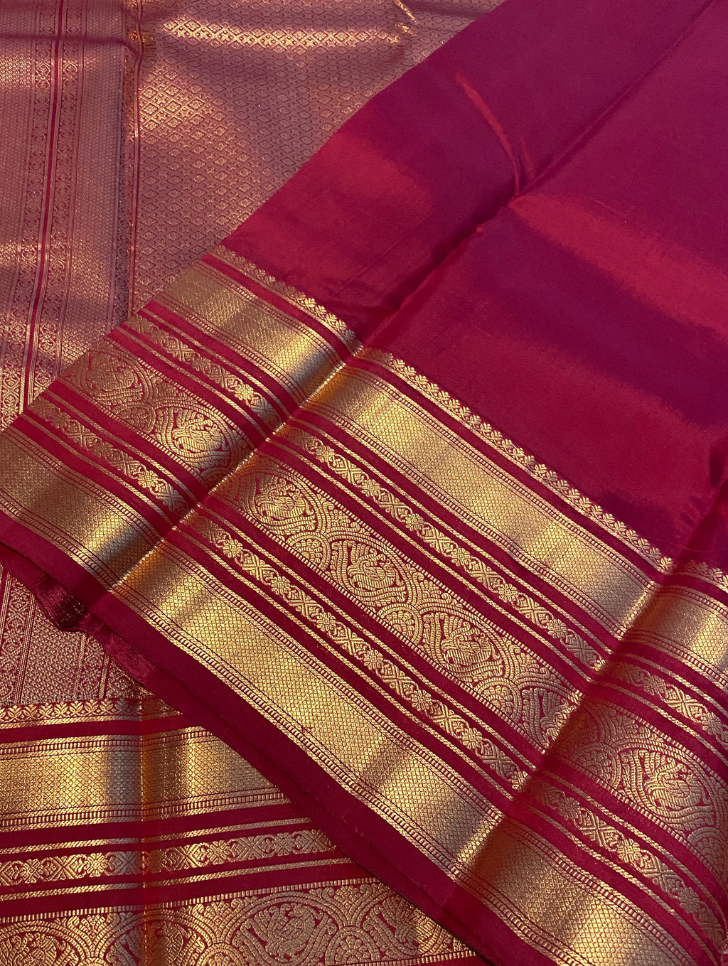 Pure Kanchipuram Silk Saree – Deep Maroon with Gold Zari | Silkmark® Certified