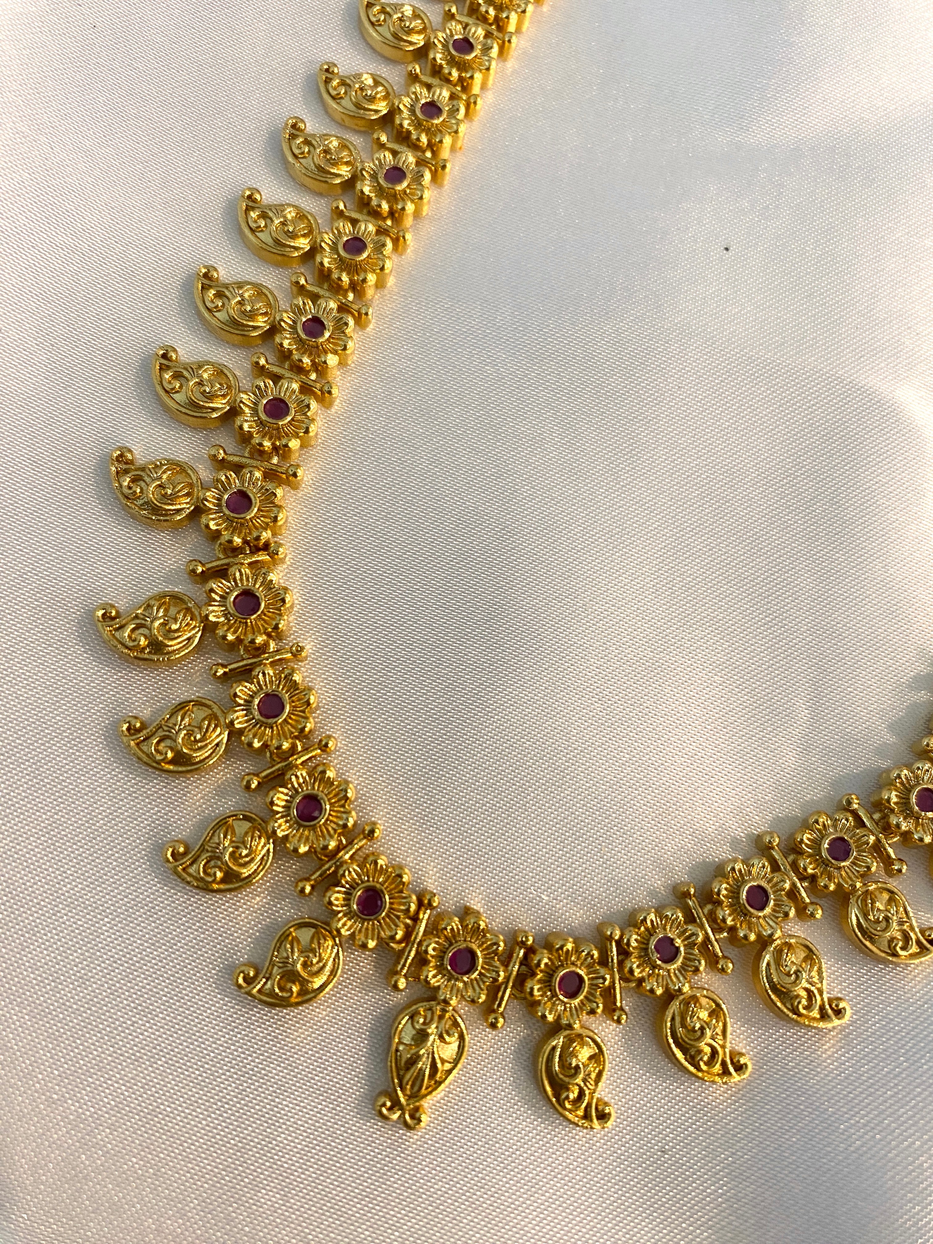 Pink Stone Mango Design Haram Set