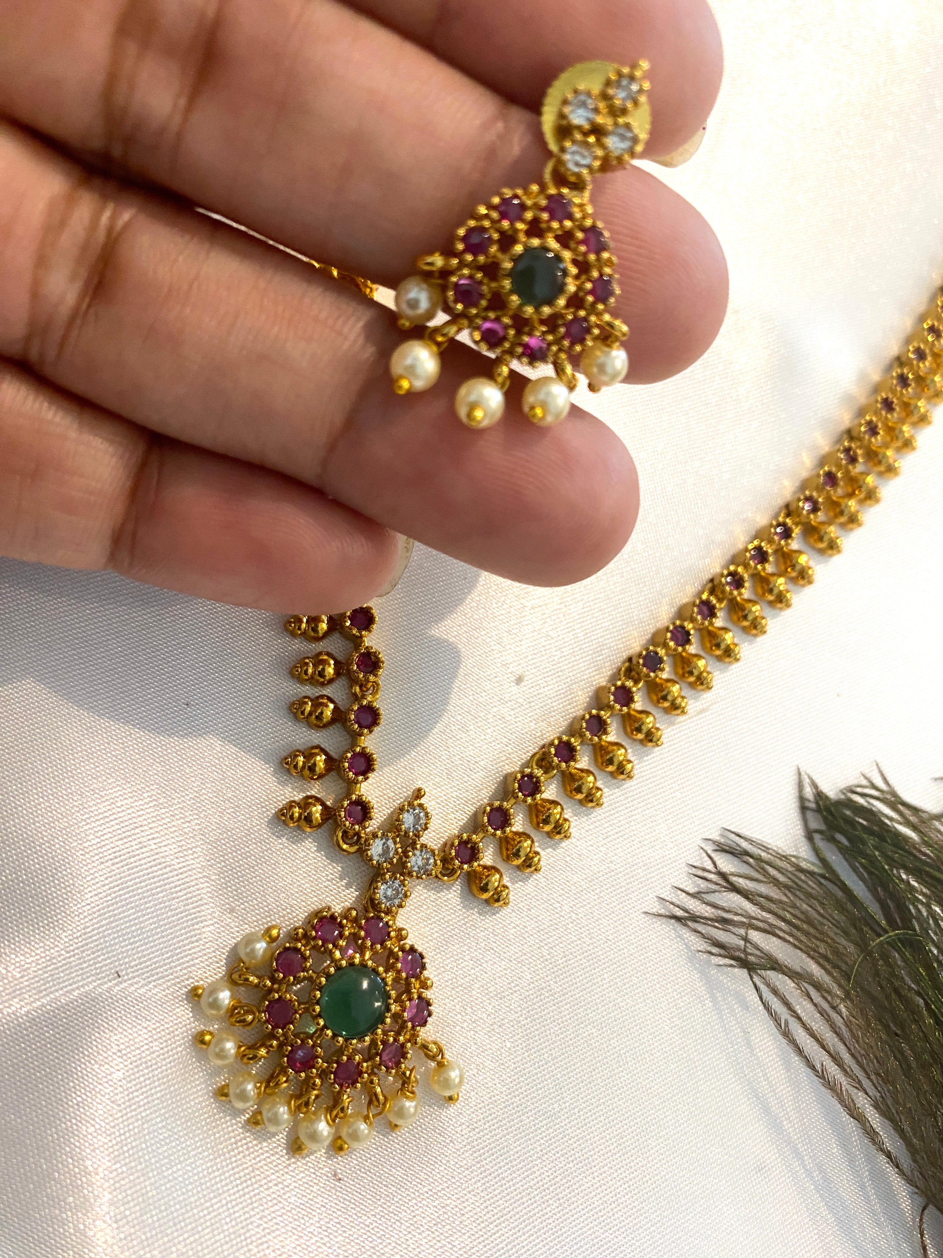 Kemp Style Long Haram Set | South Indian Temple Jewelry