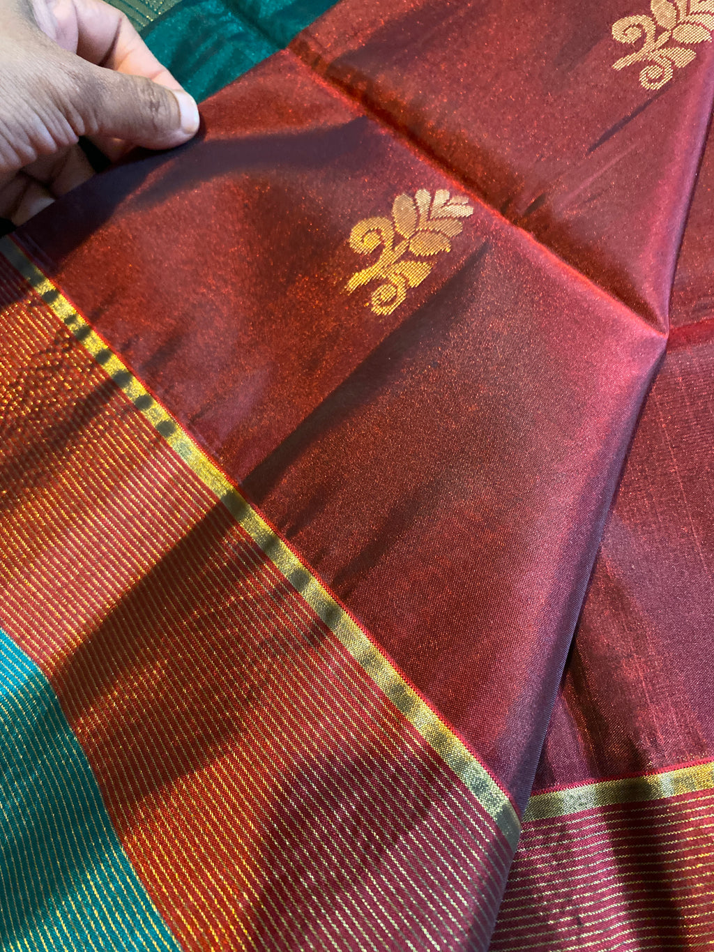 Pure Mix Soft Silk Saree | Rich Maroon with Contrast Zari Border