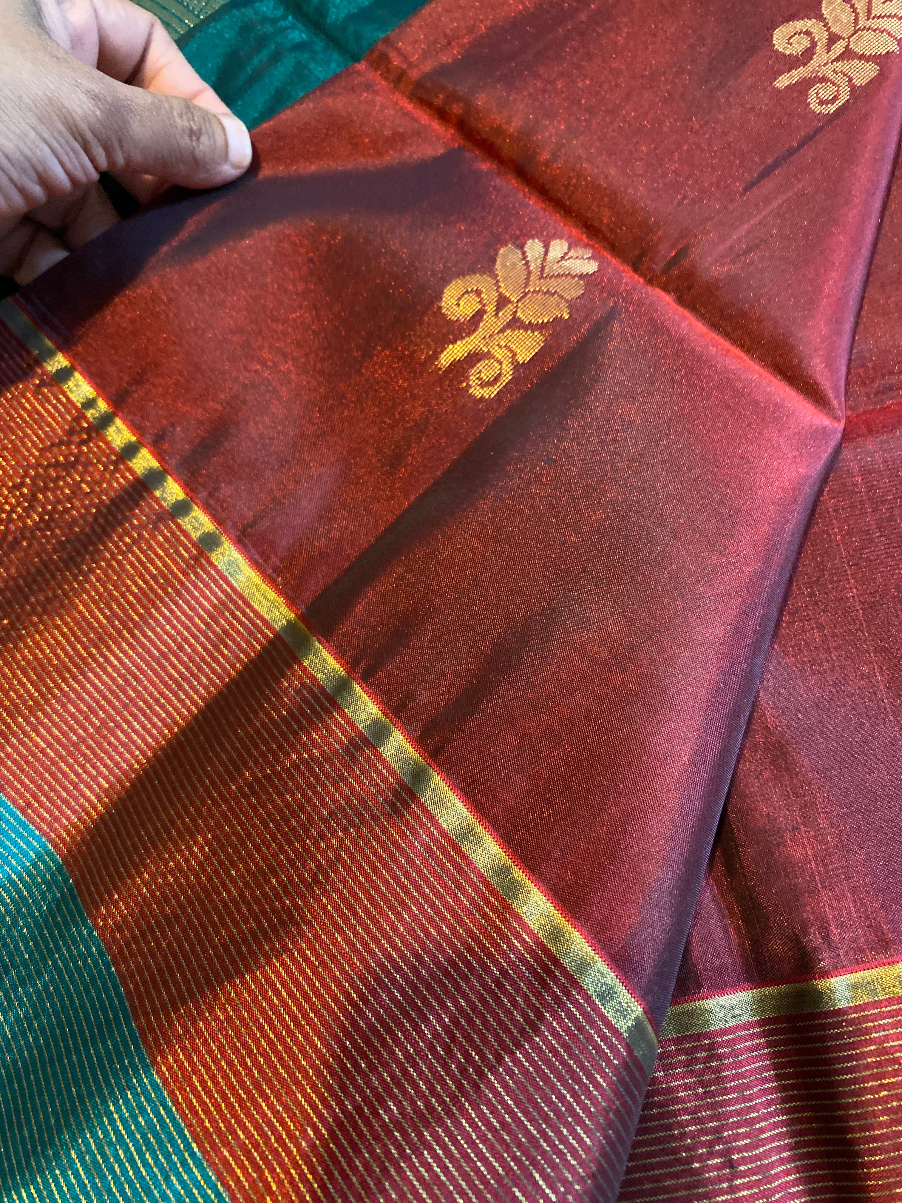 Pure Mix Soft Silk Saree | Rich Maroon with Contrast Zari Border