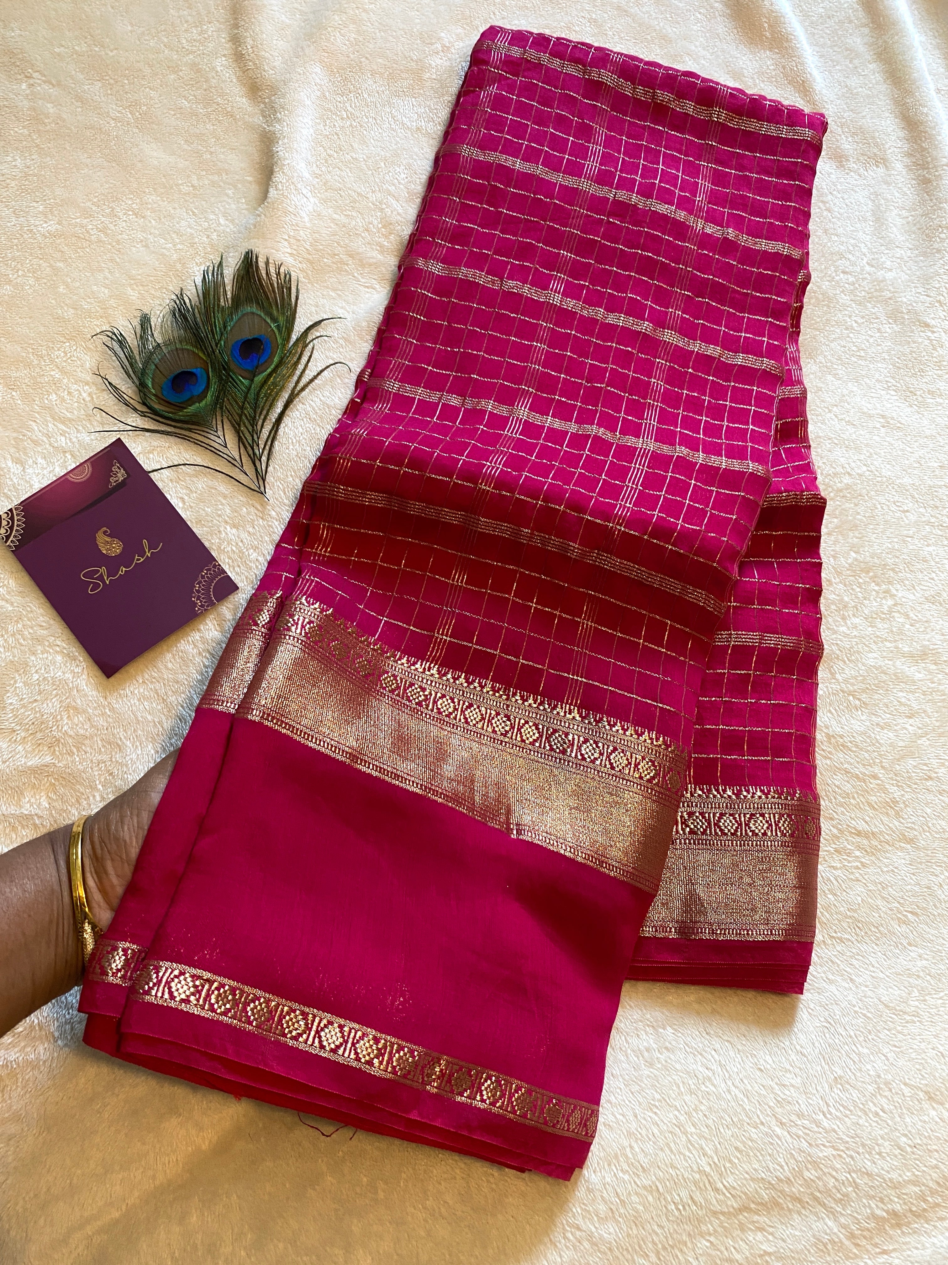 Pink Fancy Cotton Blend Saree with Silky Finish