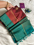 Pure Mix Soft Silk Saree | Rich Maroon with Contrast Zari Border