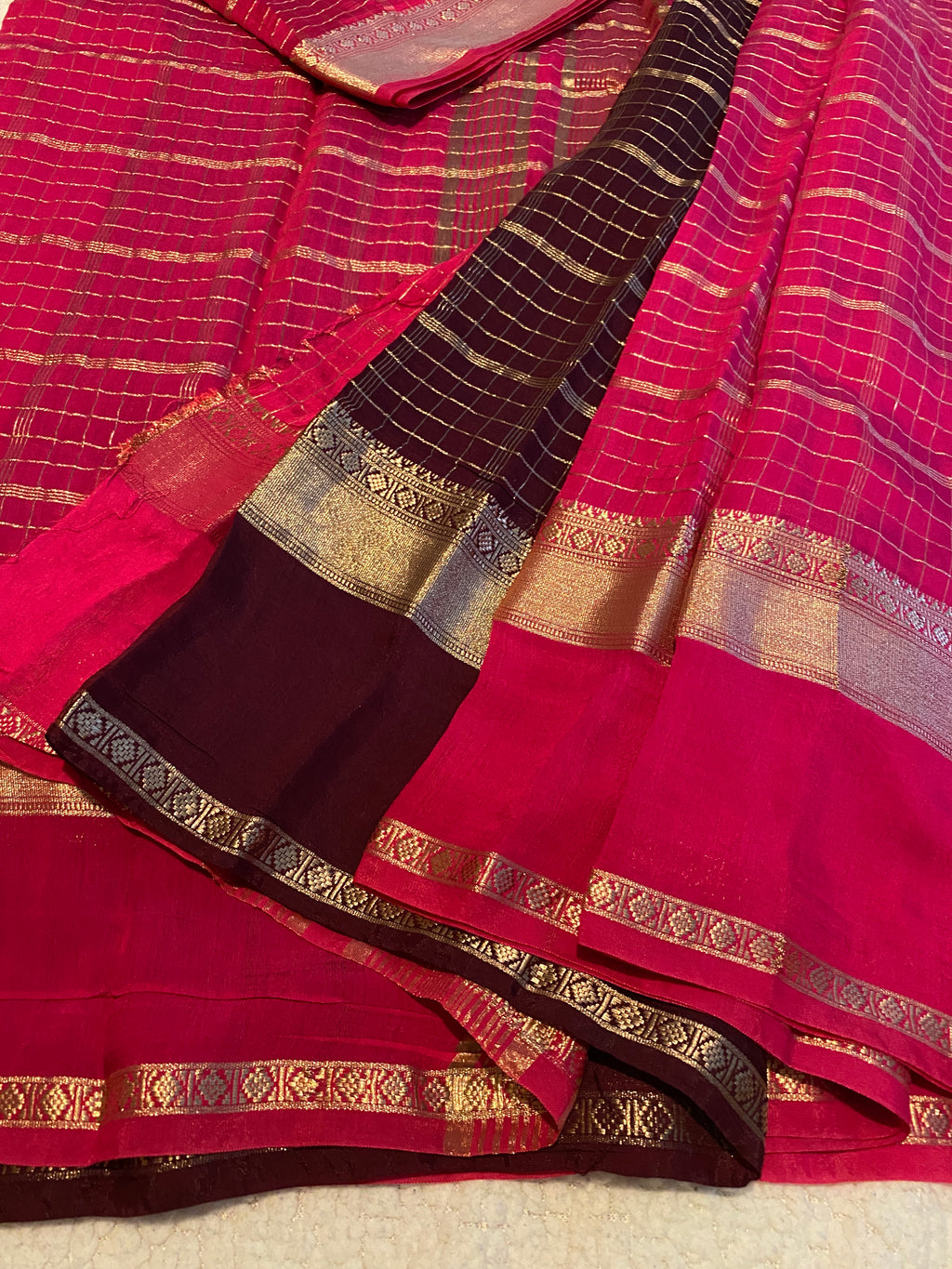 Pink Fancy Cotton Blend Saree with Silky Finish