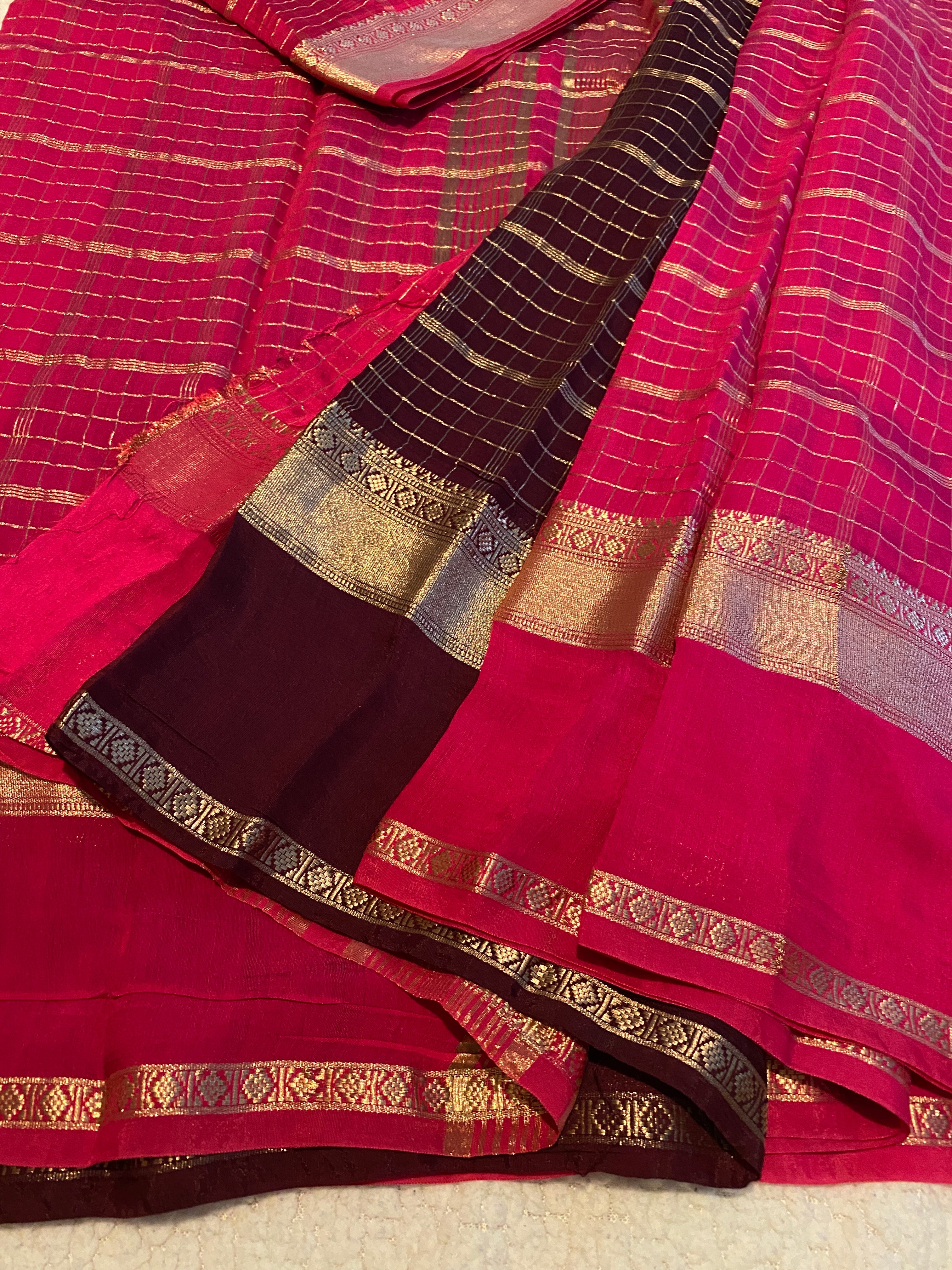 Pink Fancy Cotton Blend Saree with Silky Finish