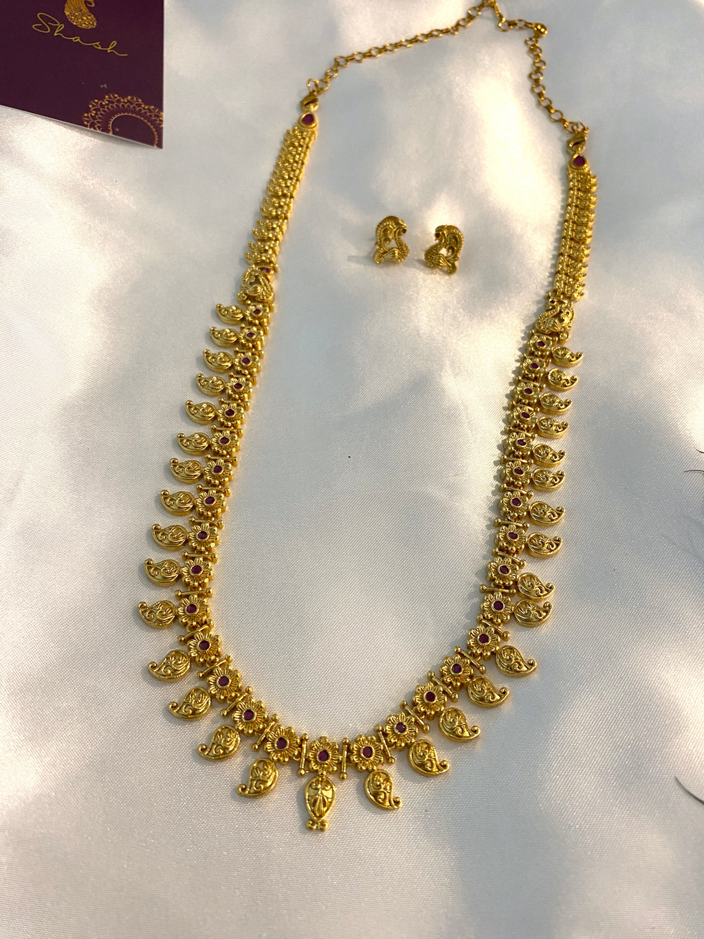 Pink Stone Mango Design Haram Set