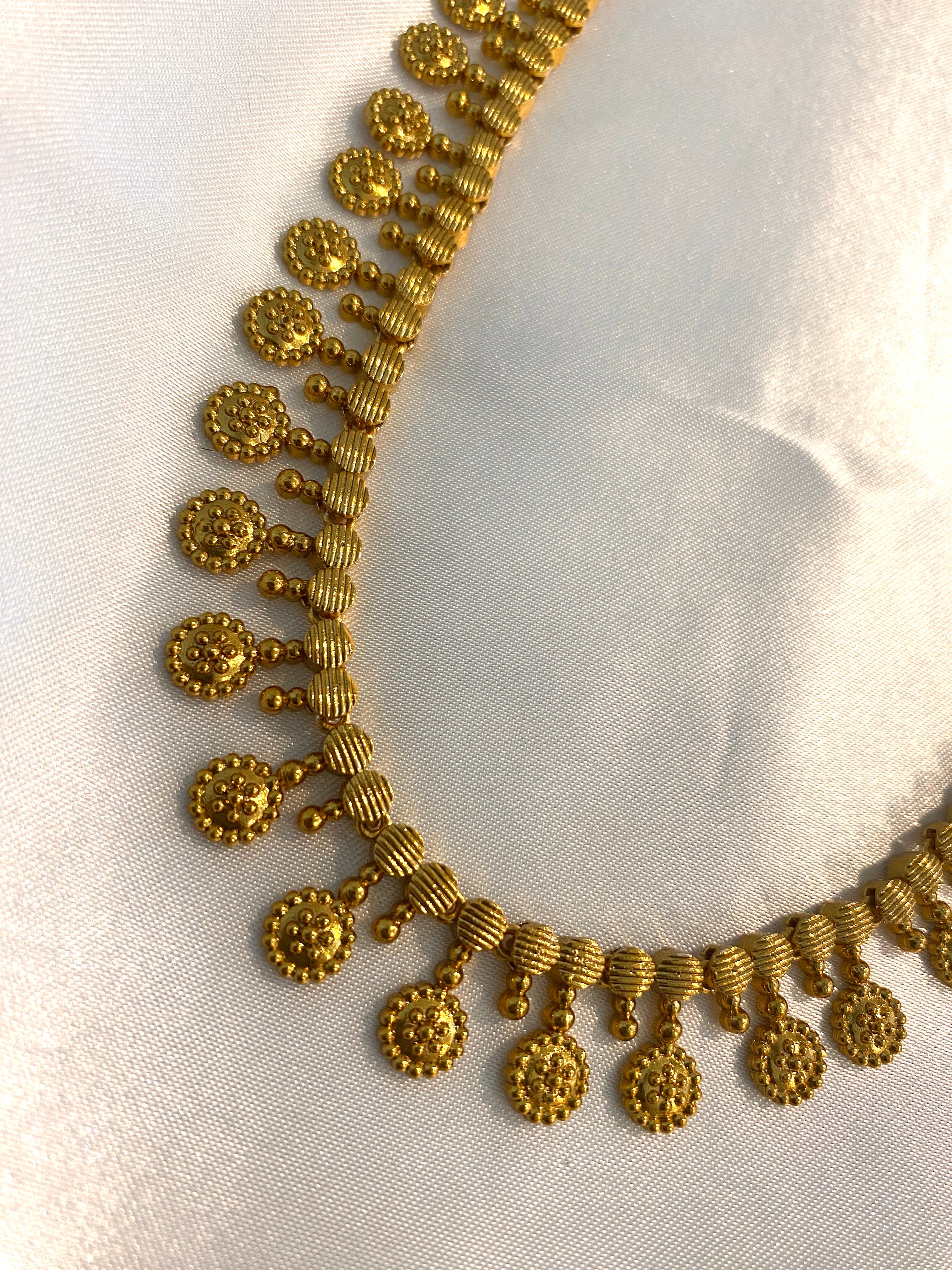 Coin Design Haram Set | Antique Gold South Indian Necklace