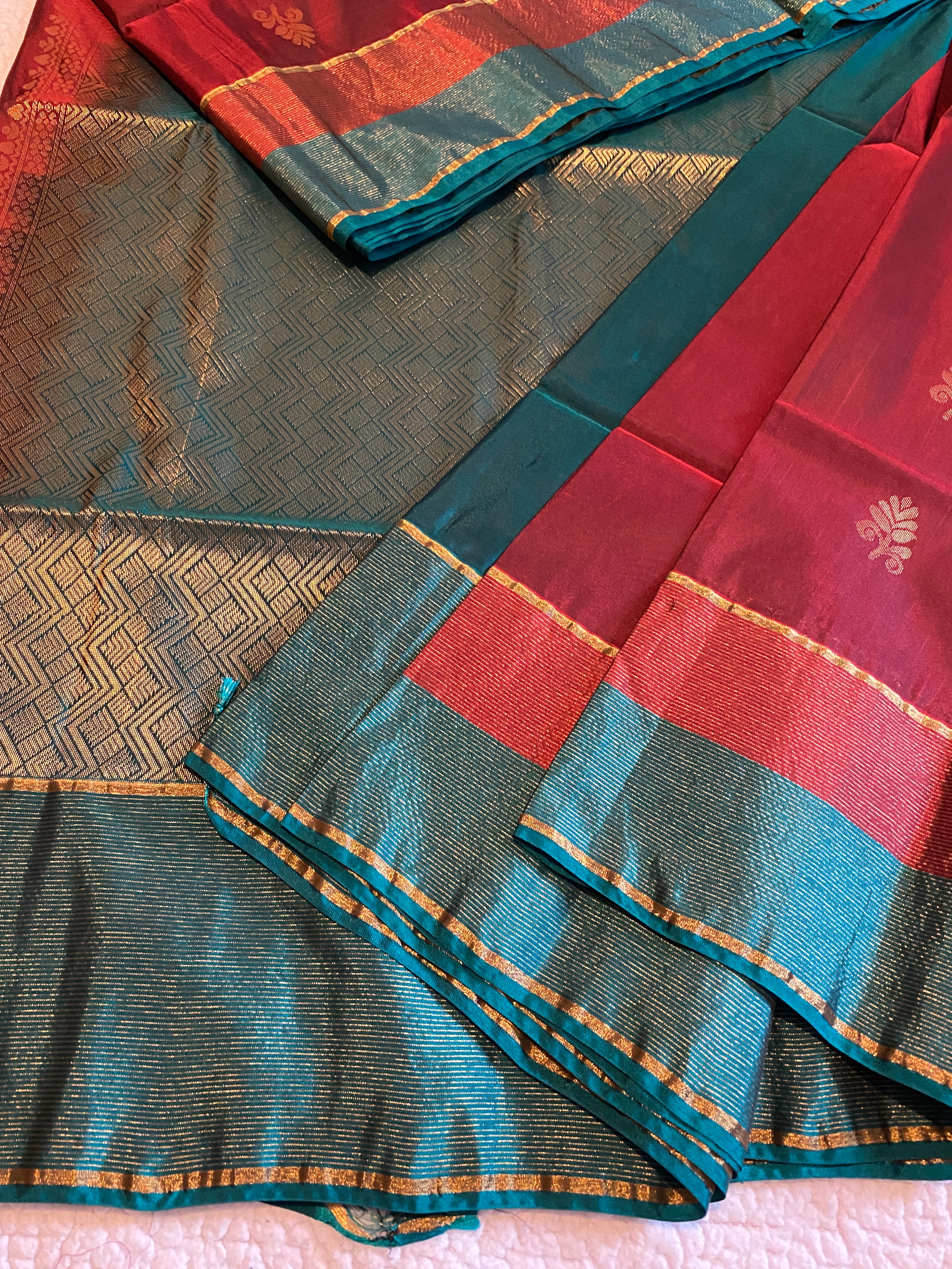Pure Mix Soft Silk Saree | Rich Maroon with Contrast Zari Border
