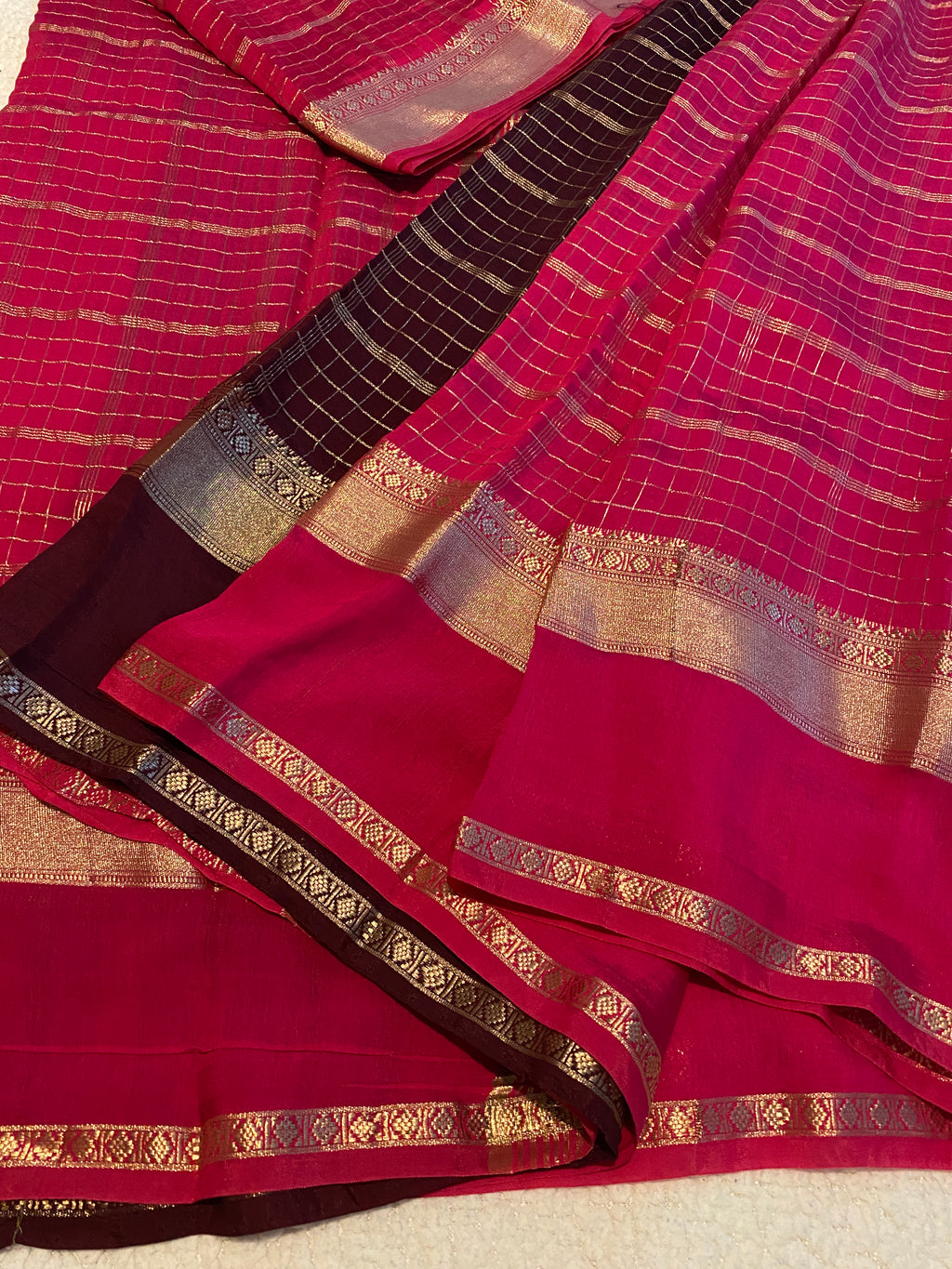 Pink Fancy Cotton Blend Saree with Silky Finish