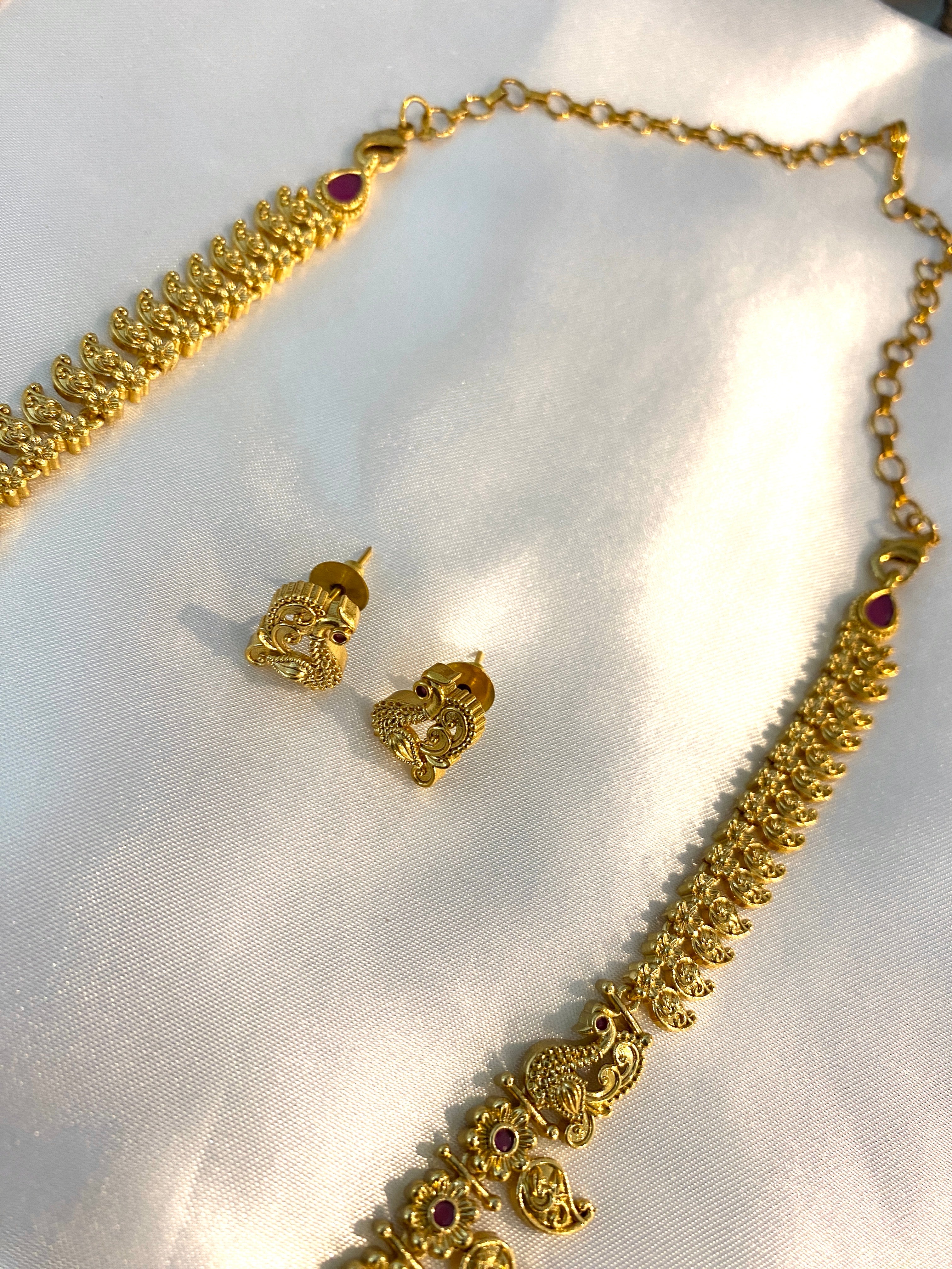 Pink Stone Mango Design Haram Set