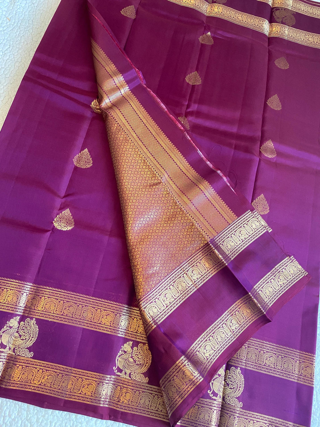 Pure Kanchipuram Silk Saree | Magenta Purple