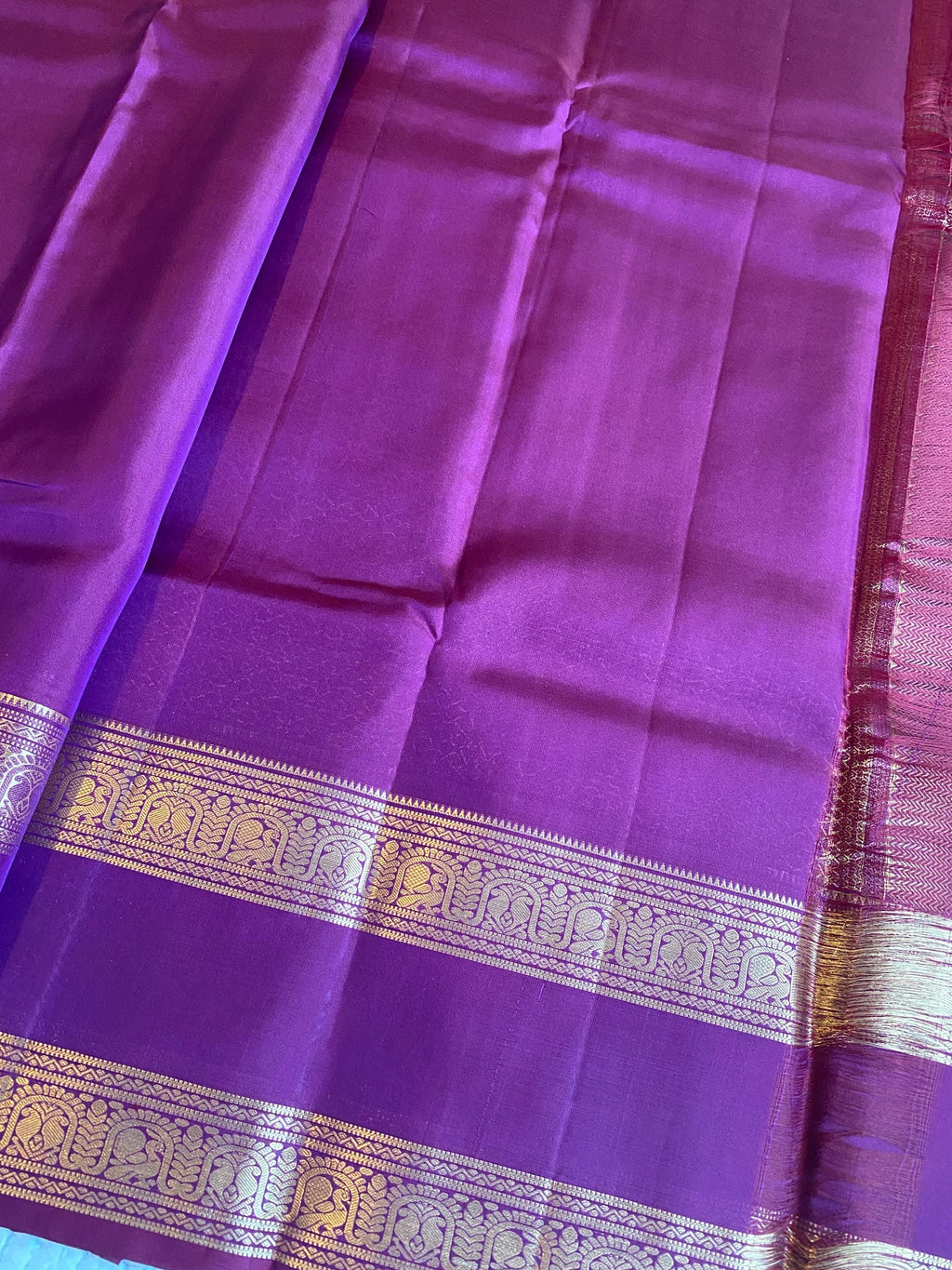 Pure Kanchipuram Silk Saree | Magenta Purple