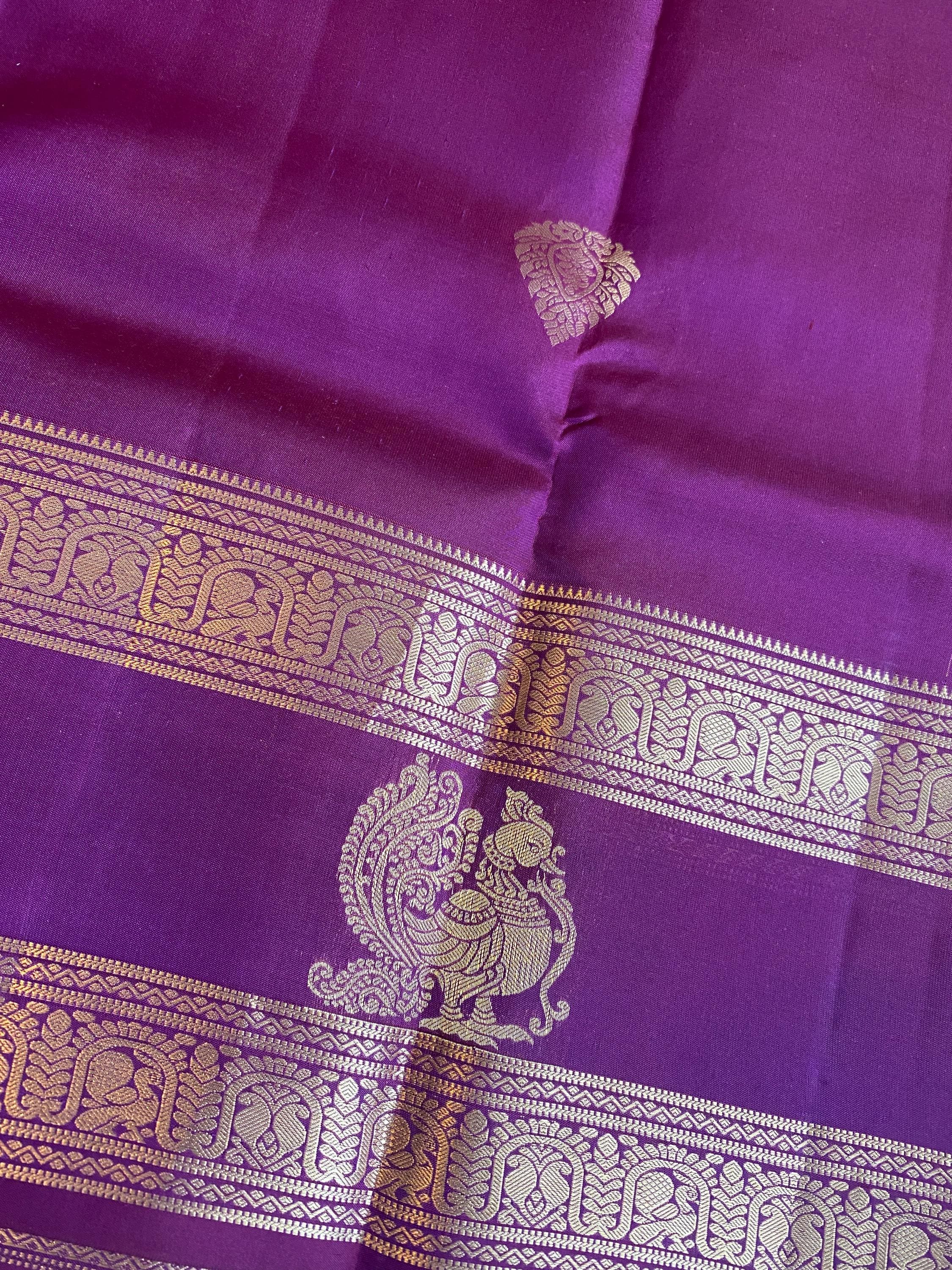 Pure Kanchipuram Silk Saree | Magenta Purple