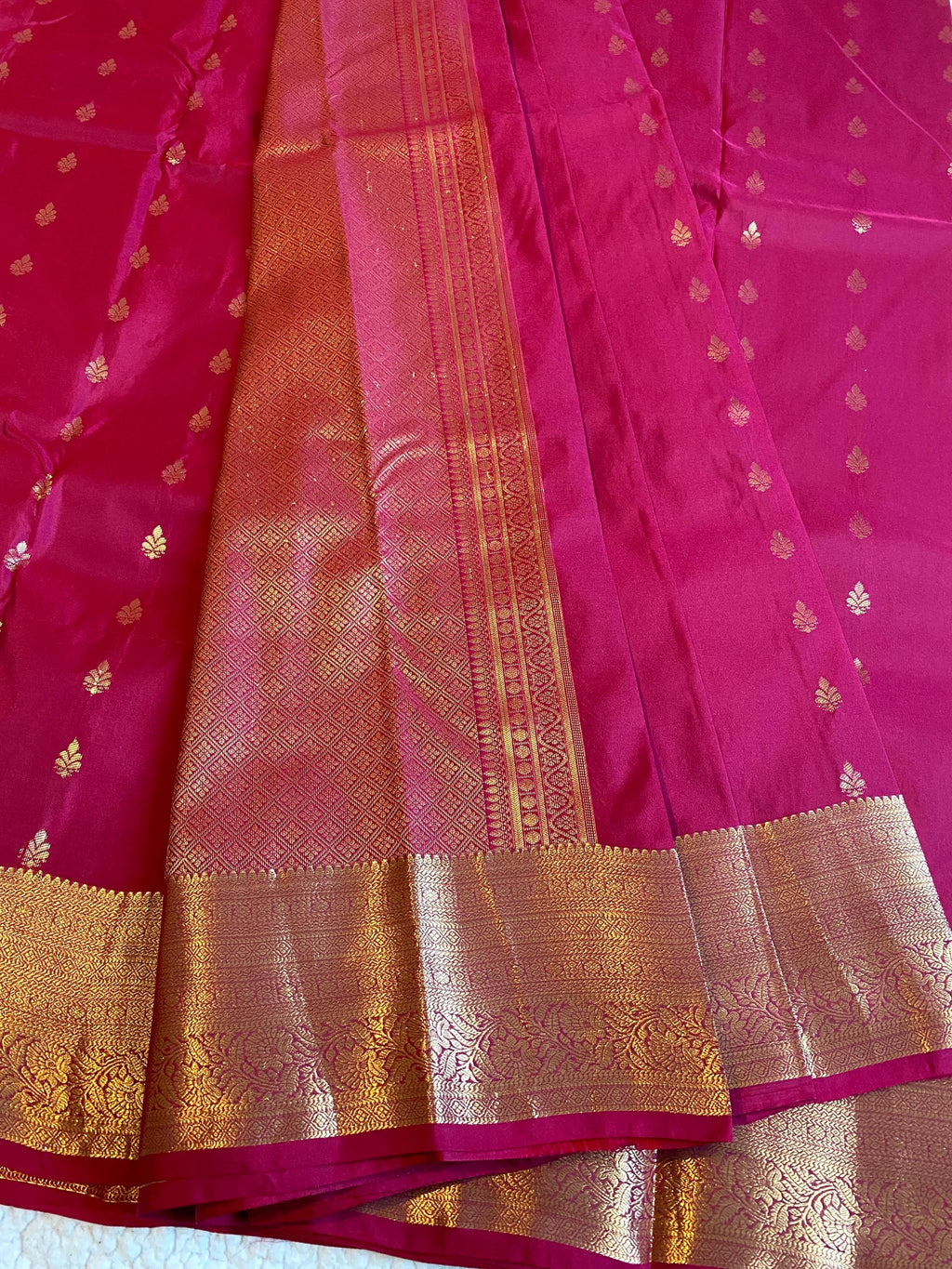 Premium Rani Pink and Maroon Semi Kanchipuram Silk Saree