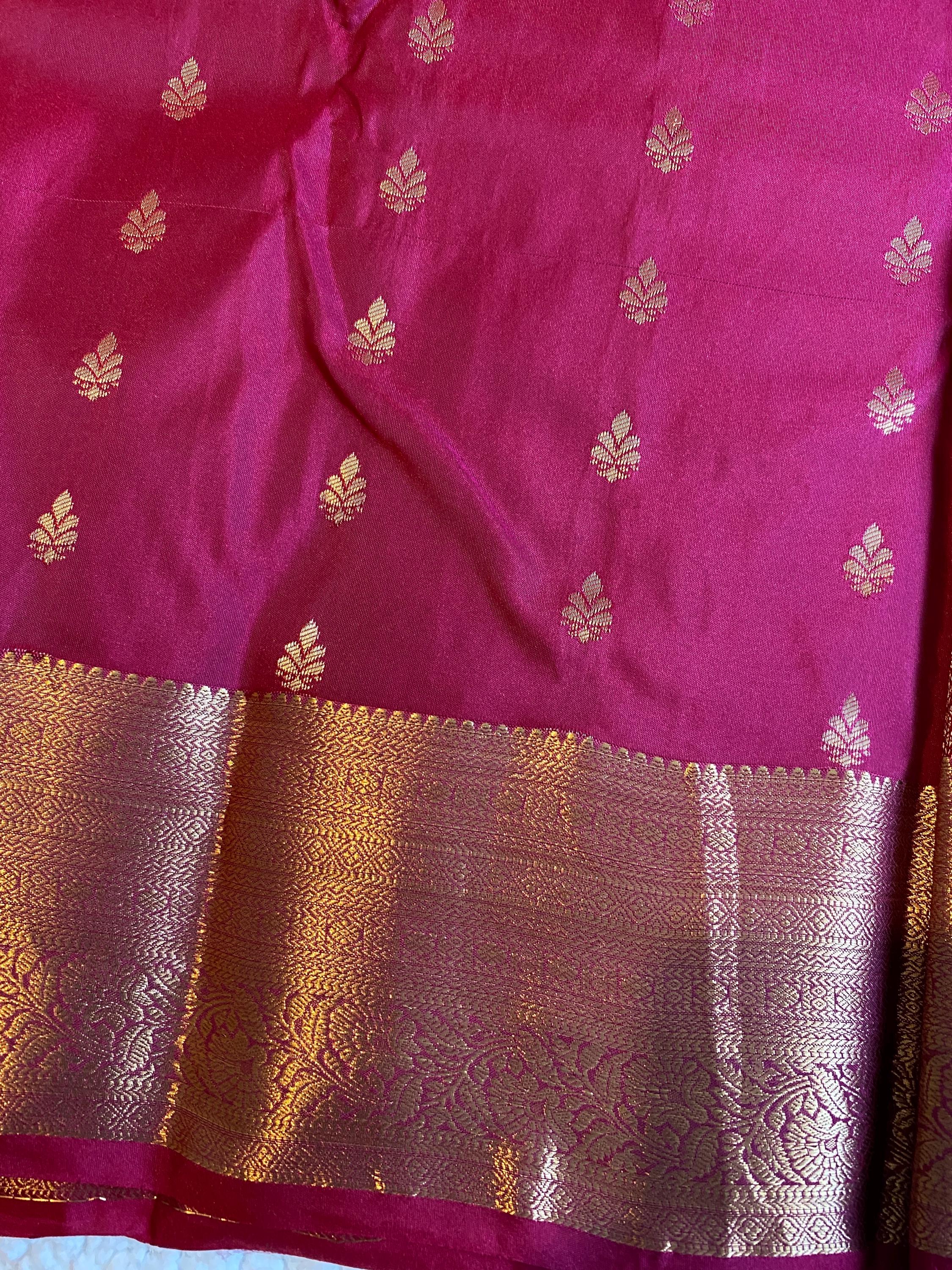 Premium Rani Pink and Maroon Semi Kanchipuram Silk Saree