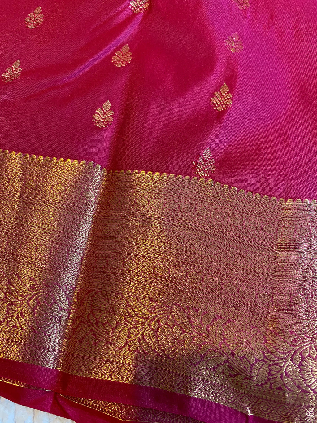 Premium Rani Pink and Maroon Semi Kanchipuram Silk Saree