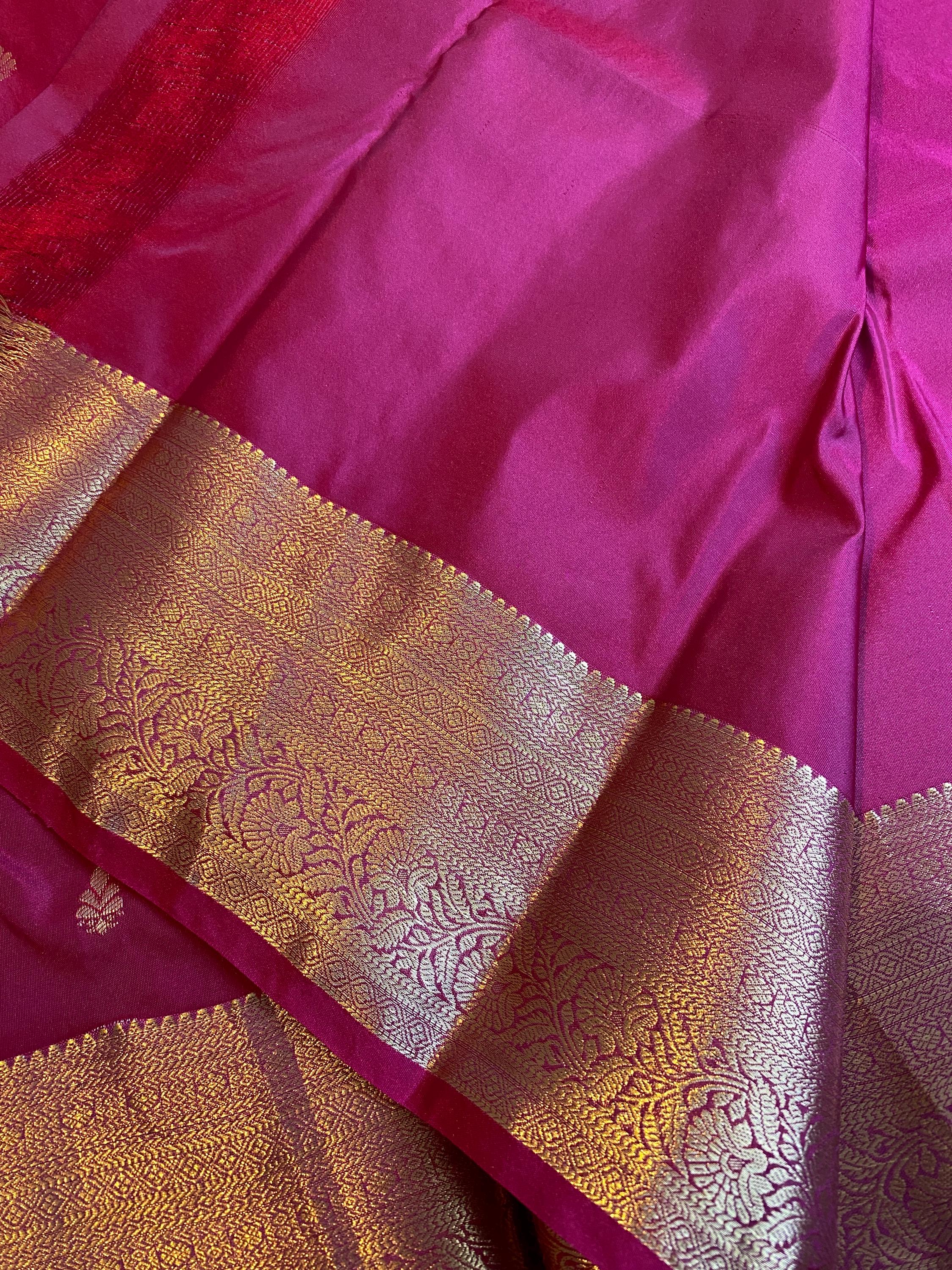 Premium Rani Pink and Maroon Semi Kanchipuram Silk Saree
