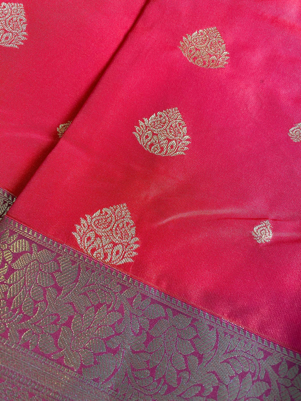 Semi-Kanchipuram Silk Saree – Vibrant Orange with Teal Green Pallu