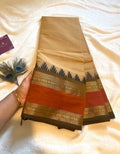 Pure Kanchi Cotton Saree – Cream Shade with Signature Kanchi Borders