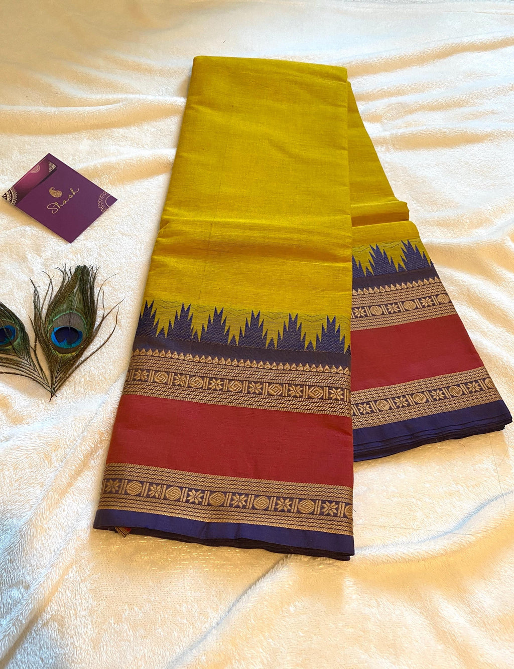 Pure Kanchi Cotton Saree – Lemon Yellow with Signature Kanchi Borders