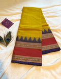 Pure Kanchi Cotton Saree – Lemon Yellow with Signature Kanchi Borders