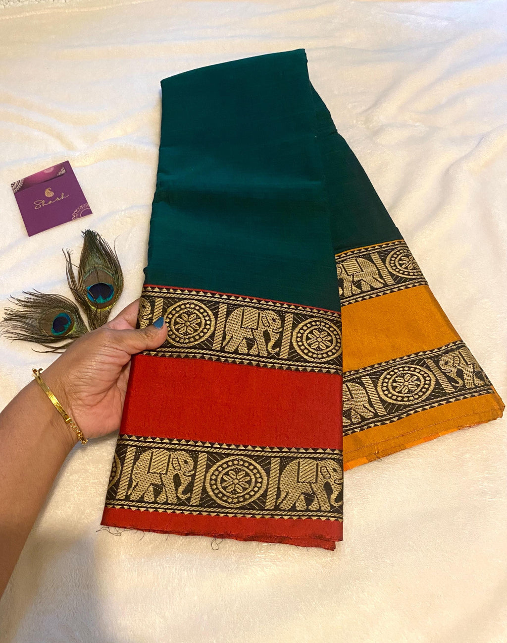 Narayanpet Pure Cotton Saree with Ganga-Jamuna Border | Blouse NOT Included