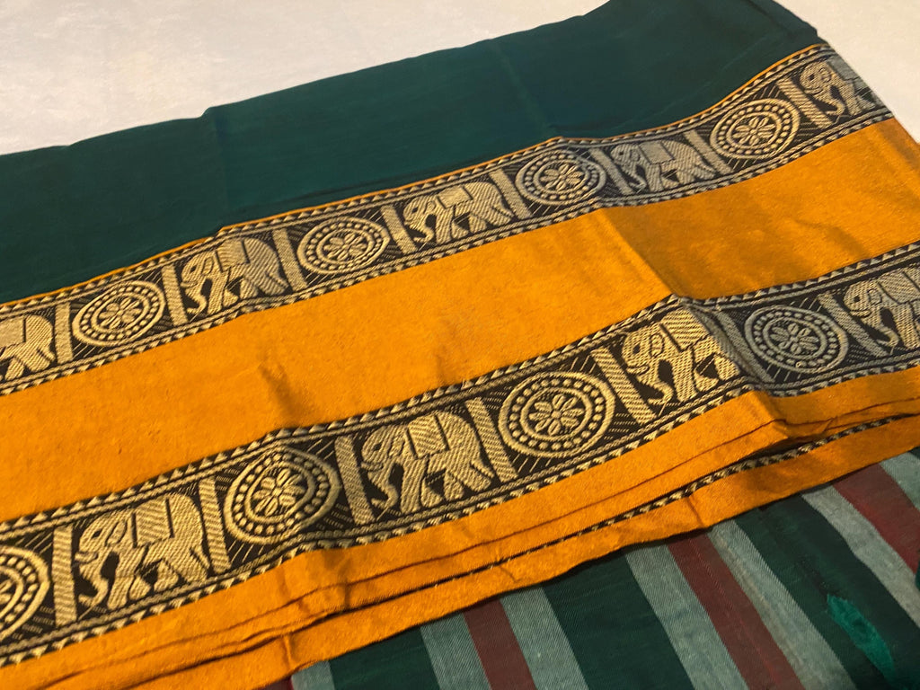 Narayanpet Pure Cotton Saree with Ganga-Jamuna Border | Blouse NOT Included