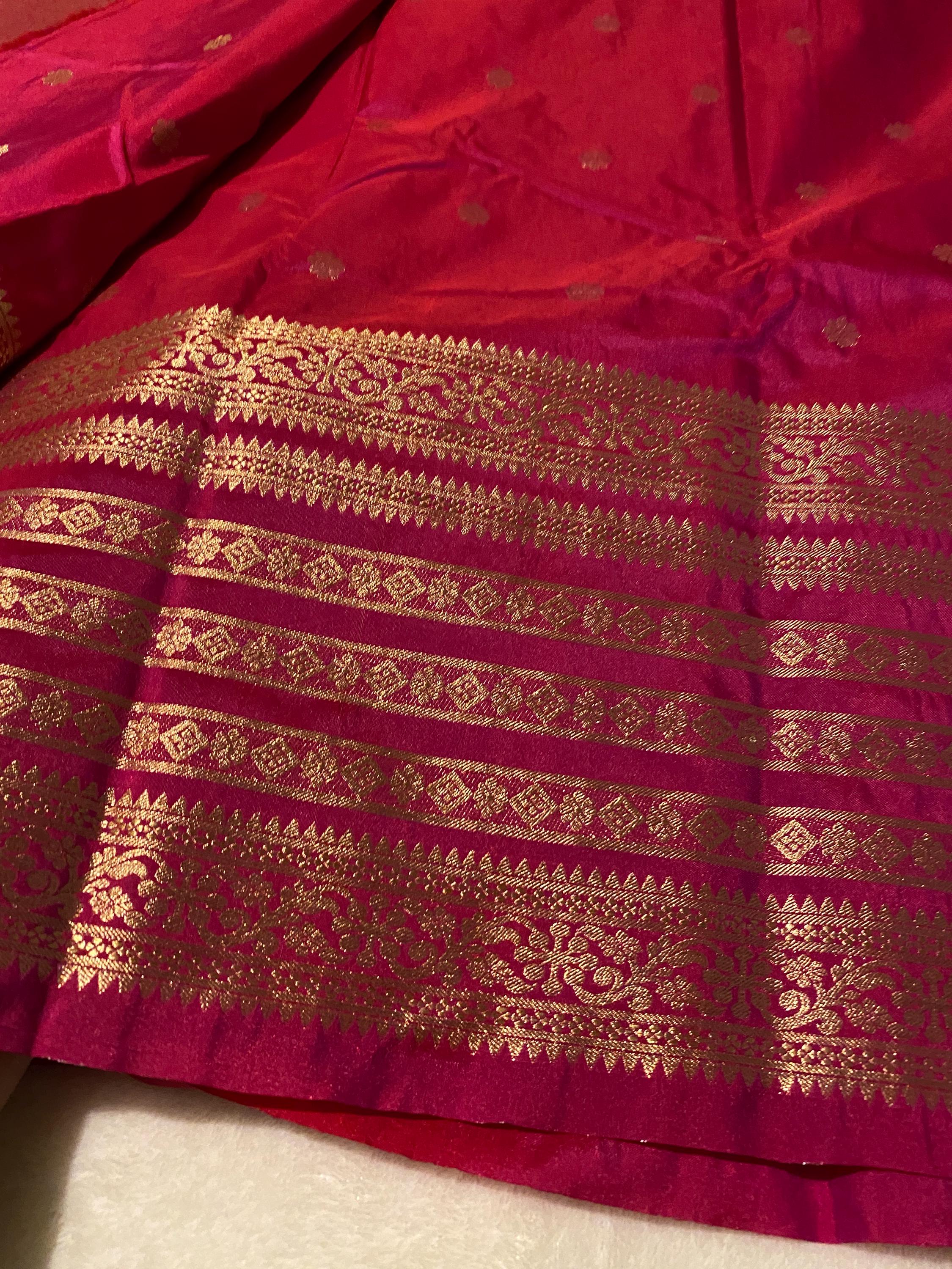 Premium Semi Kanchipuram Silk Saree | Deep Magenta Saree