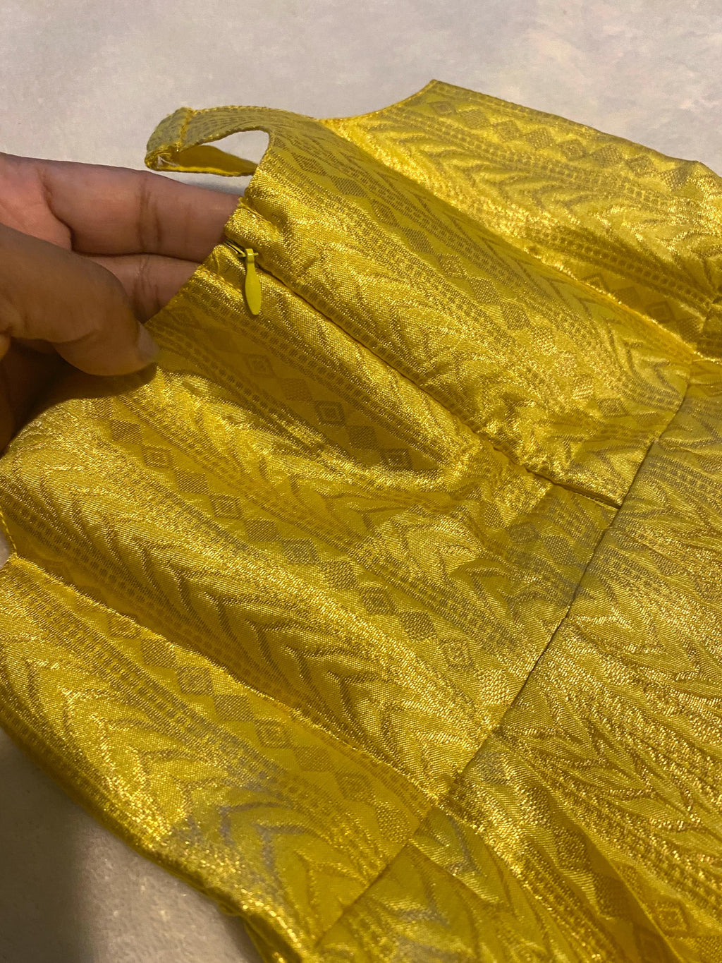 Purple and Golden Yellow Pattu Pavada for Baby Girls 6–12 Months | Semi Silk Kids Lehenga Set