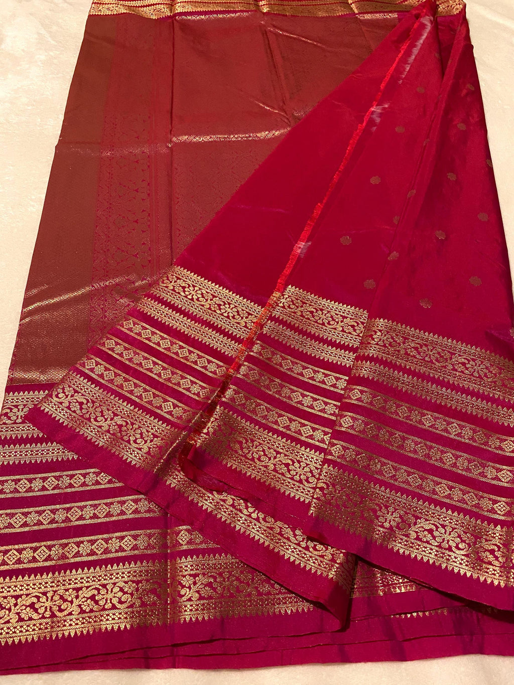 Premium Semi Kanchipuram Silk Saree | Deep Magenta Saree