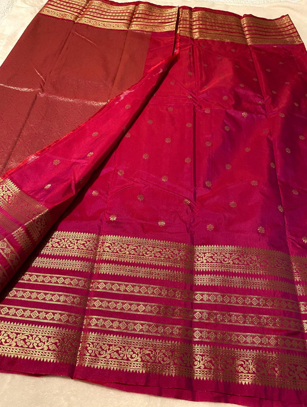 Premium Semi Kanchipuram Silk Saree | Deep Magenta Saree