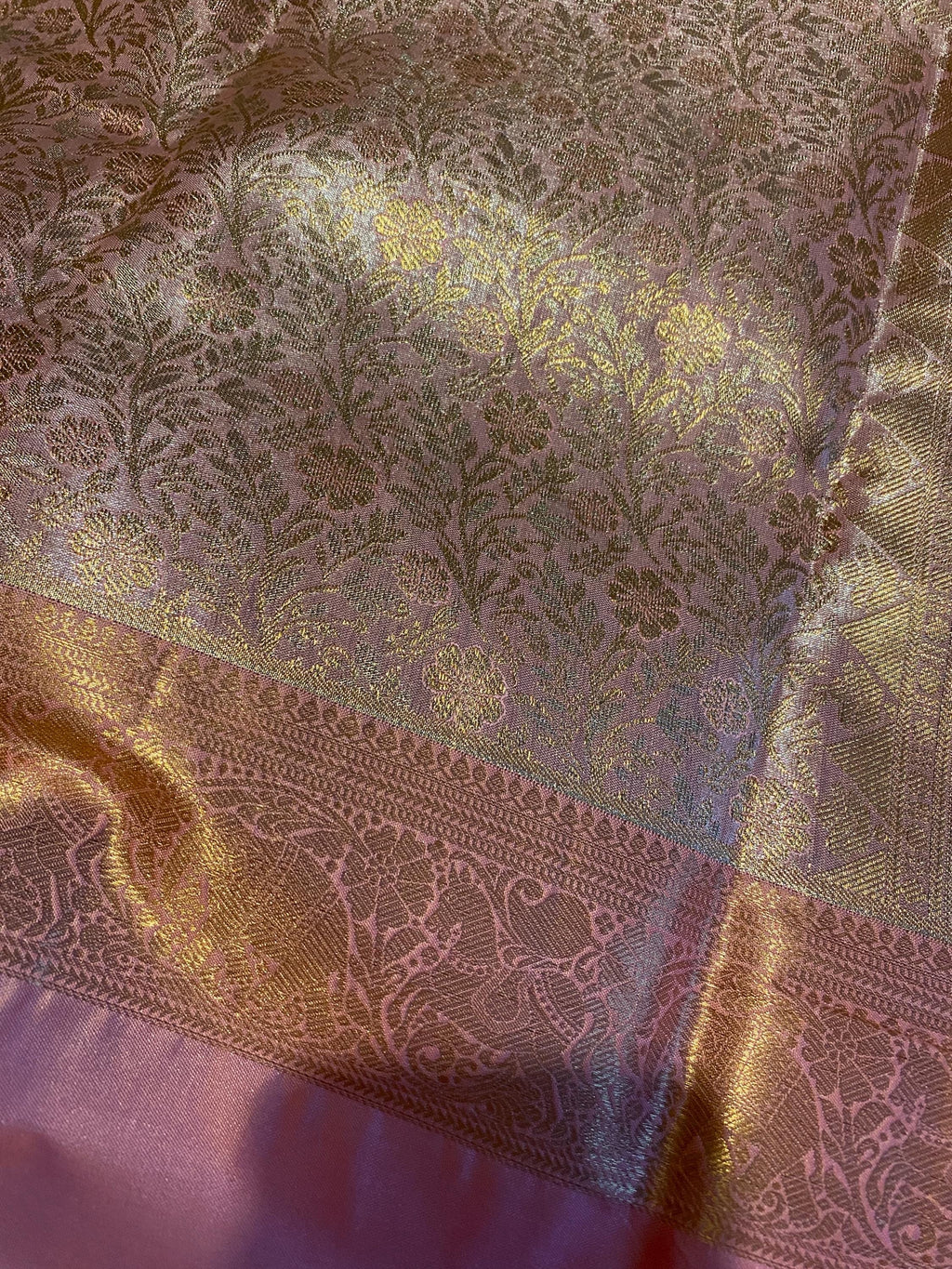 Premium Pink Semi-Kanchi Tissue Saree