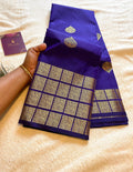 Deep Violet Blue Semi-Kanchipuram Silk Saree