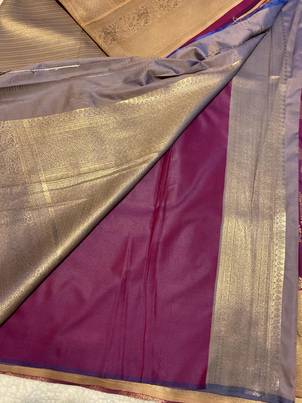 Beautiful Wine Semi-Kanchipuram Soft Silk Saree