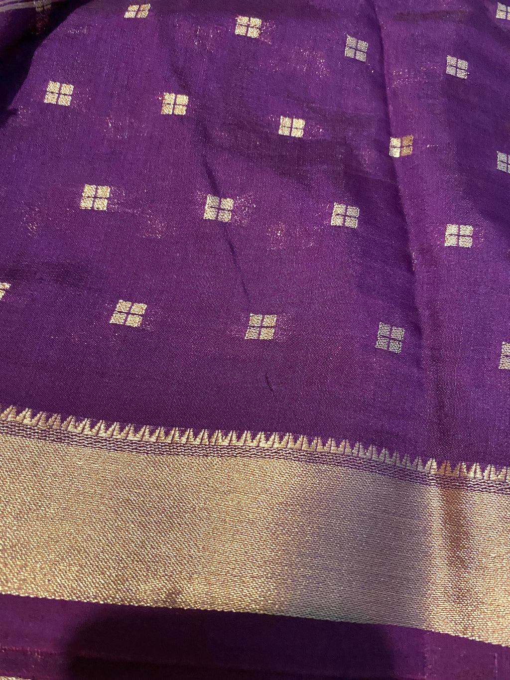Spun Cotton Saree – Classic Purple | Soft, Timeless & Effortless