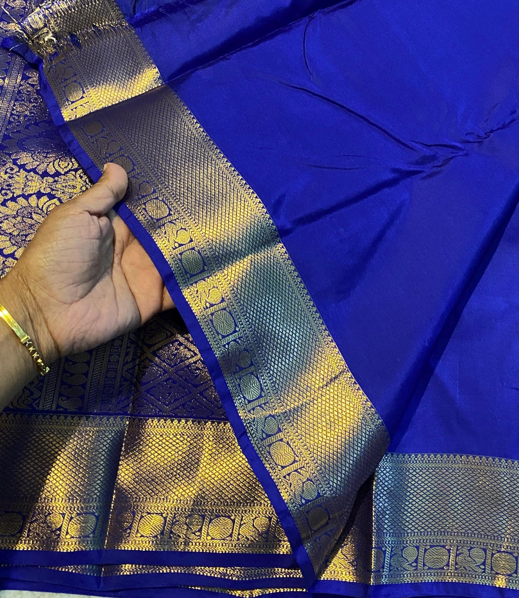 Royal Blue Semi-Kanchipuram Silk Saree