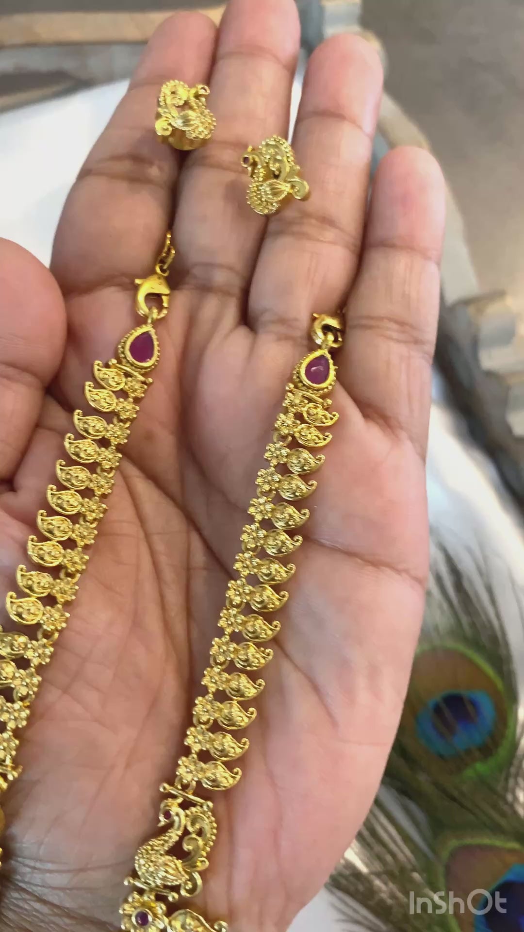 Pink Stone Mango Design Haram Set
