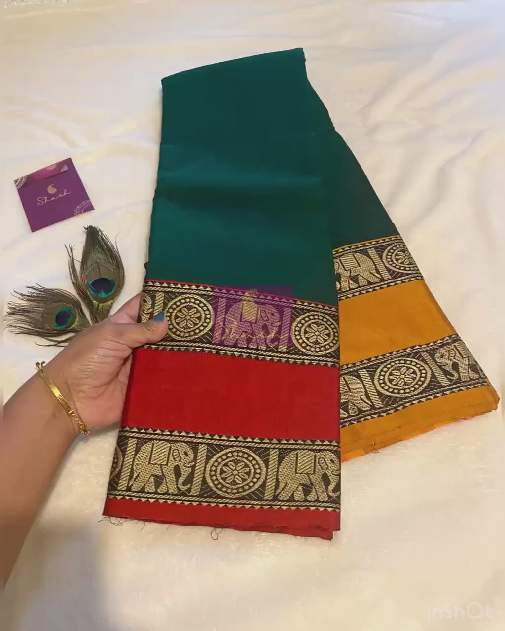 Narayanpet Pure Cotton Saree with Ganga-Jamuna Border | Blouse NOT Included