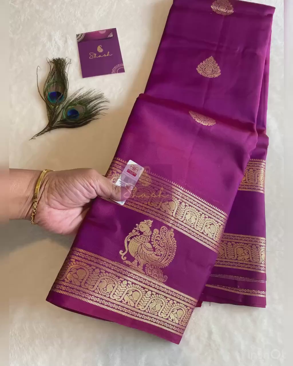 Pure Kanchipuram Silk Saree | Magenta Purple