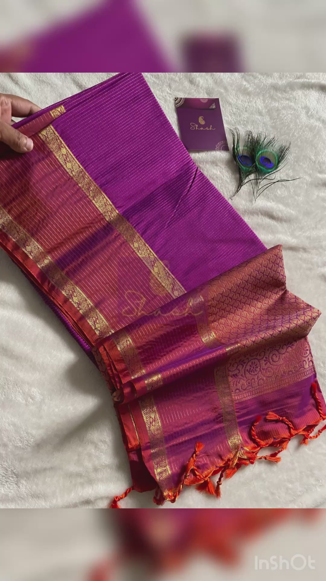 Pure Mix Silk Saree | Magenta Purple and Rust Orange