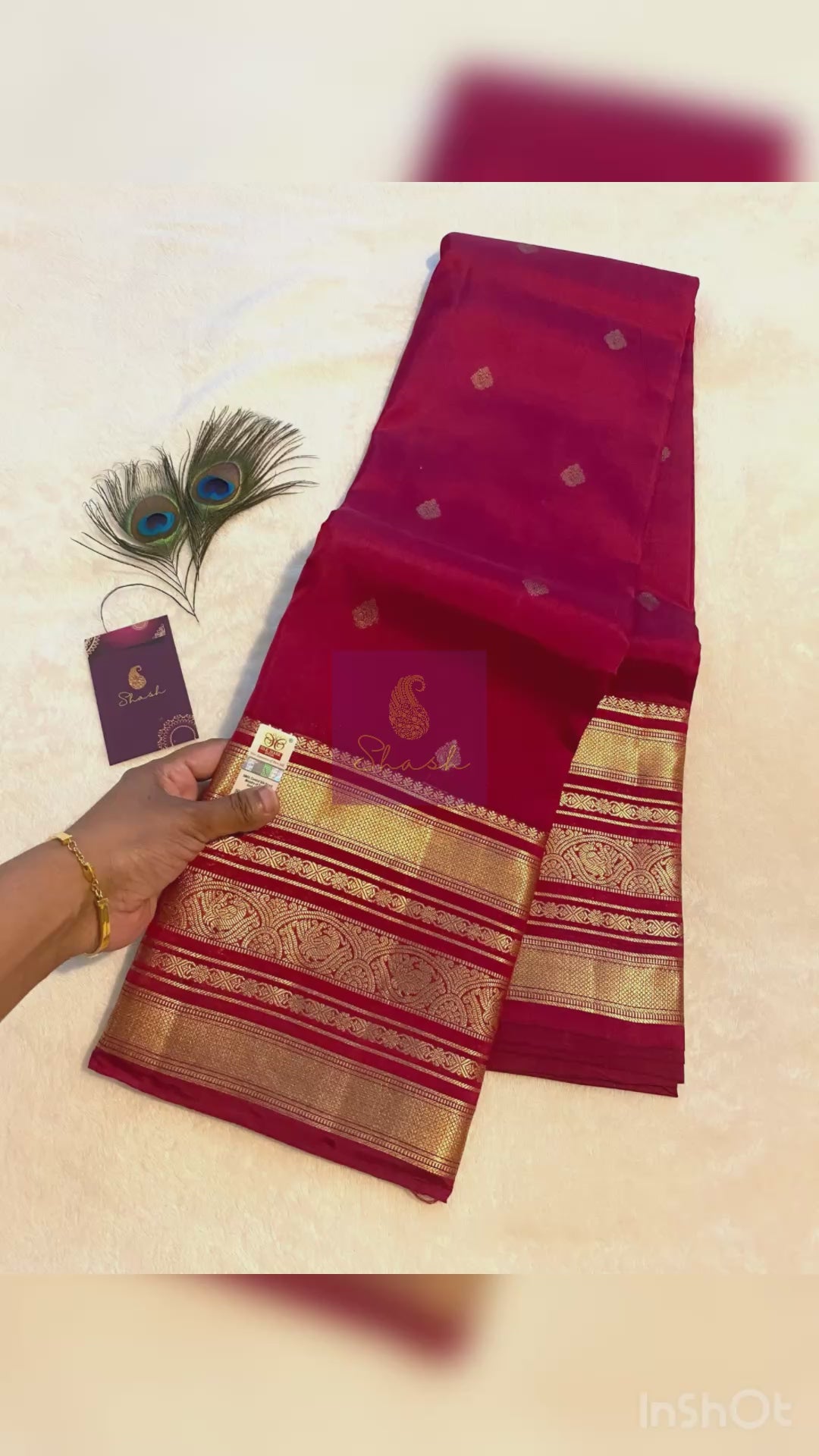 Pure Kanchipuram Silk Saree – Deep Maroon with Gold Zari | Silkmark® Certified