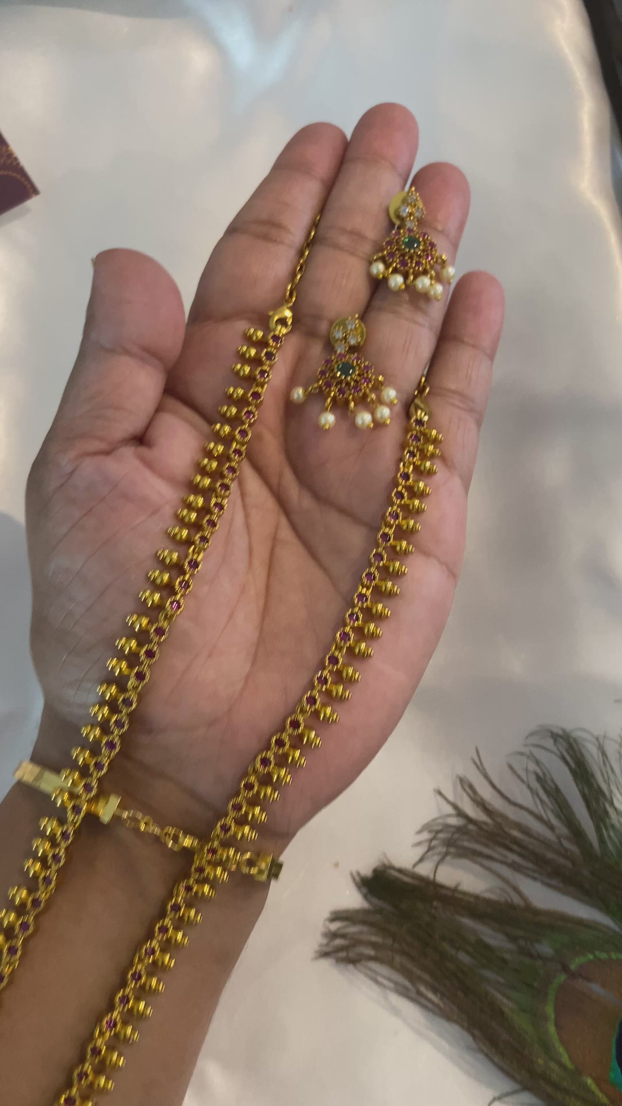 Kemp Style Long Haram Set | South Indian Temple Jewelry